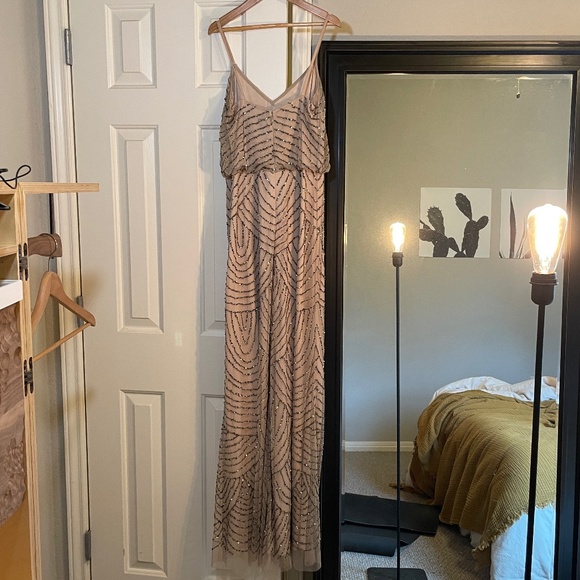 Adrianna Papell Beaded Floor Length Dress - US 4/EU36 - Picture 4 of 12